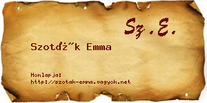 Szoták Emma névjegykártya